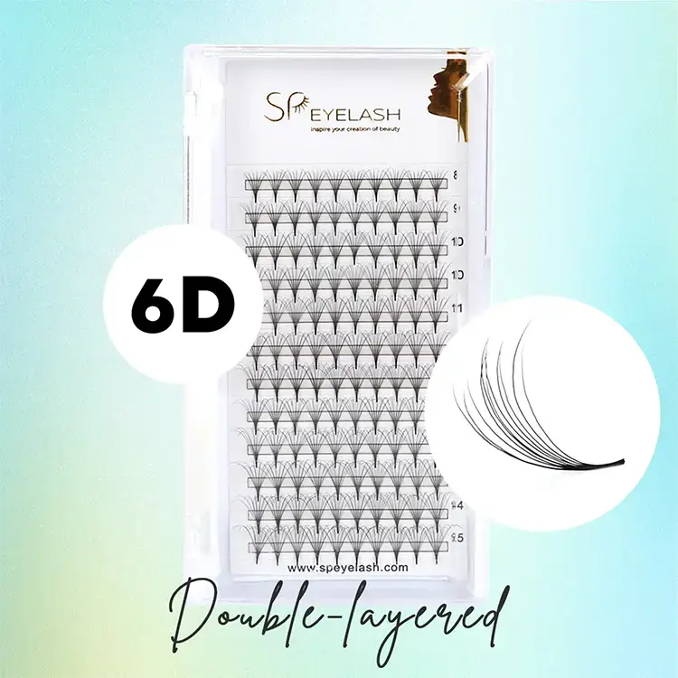 6d Double Layer Camellia Fans